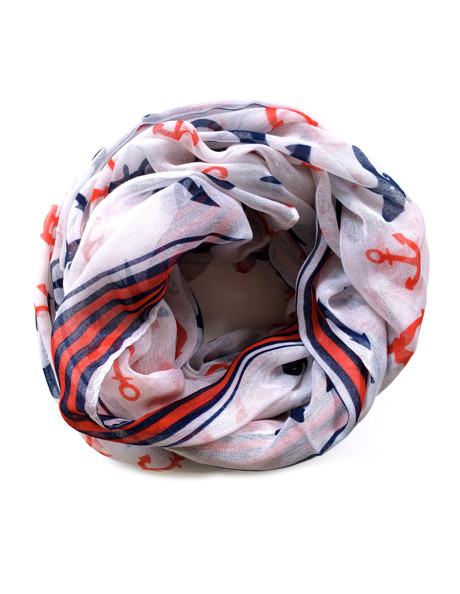 Red White &amp; Blue Anchor Scarf