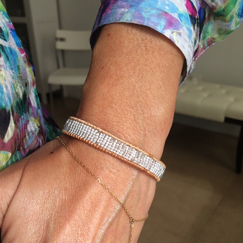 Silver Moon Miyuki Seed Bracelet