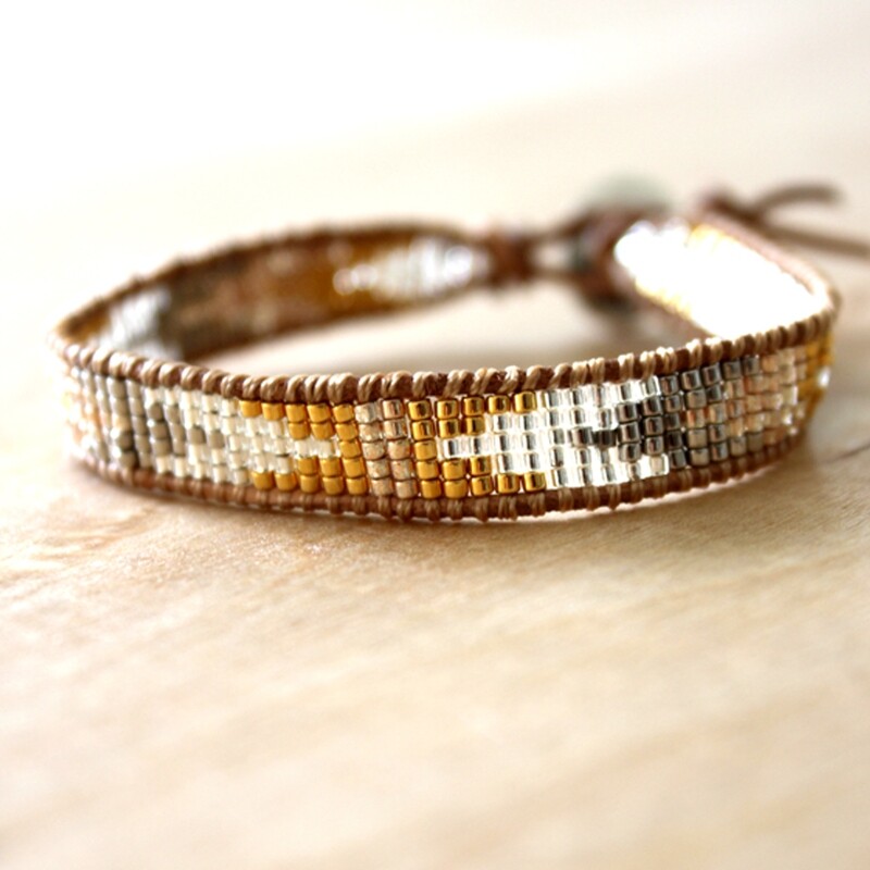 Tribal Goga Tri-Color Miyuki Seed Bracelet