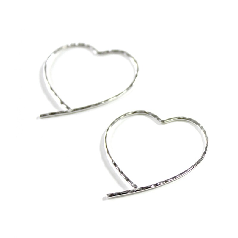 Sterling Silver Open Heart Earrings