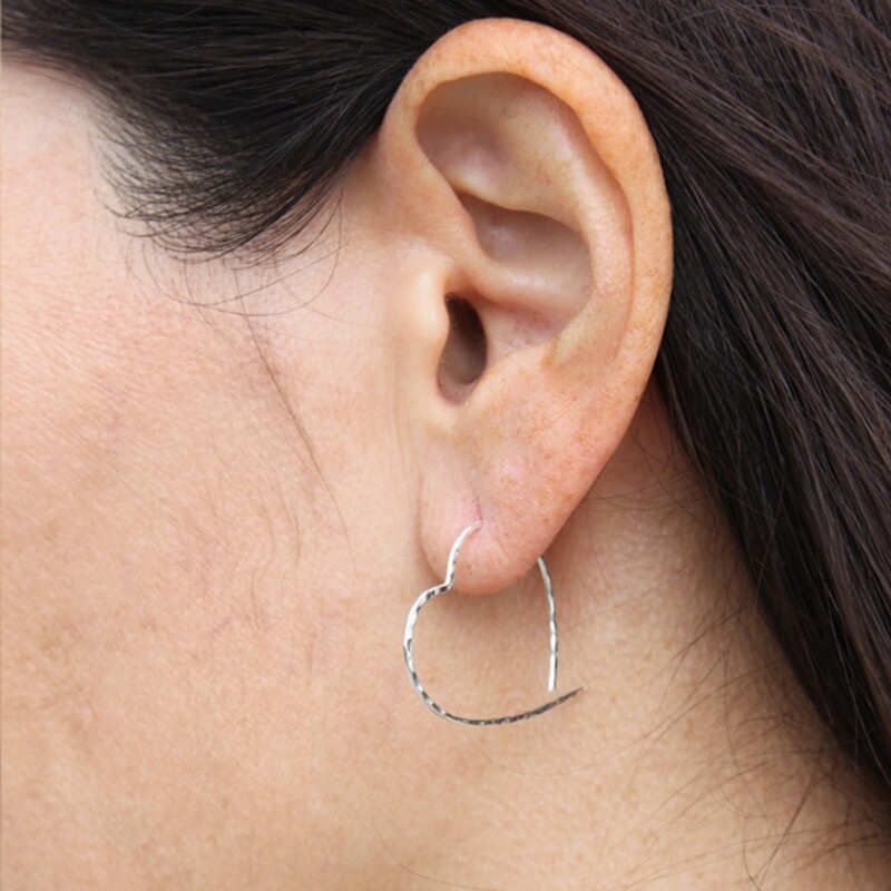 Sterling Silver Open Heart Earrings