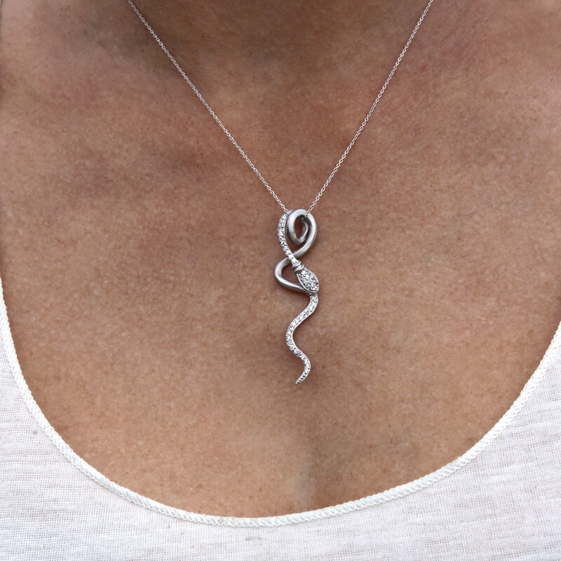 Sterling Silver Serpent Necklace