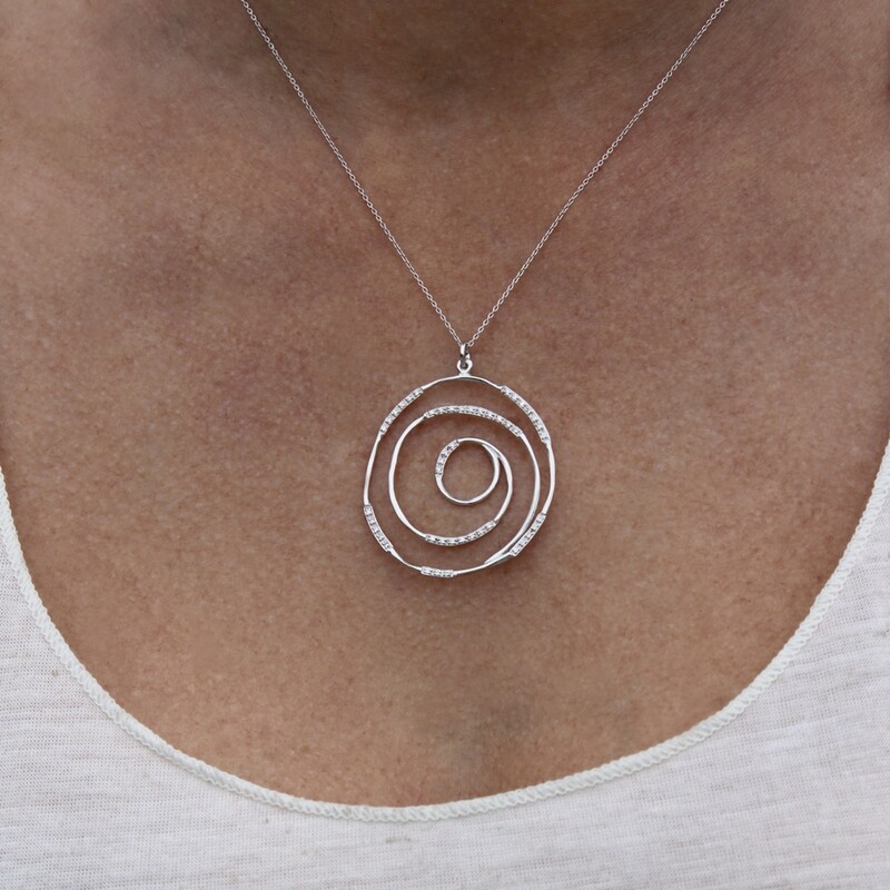 Sterling Silver Spiral Necklace