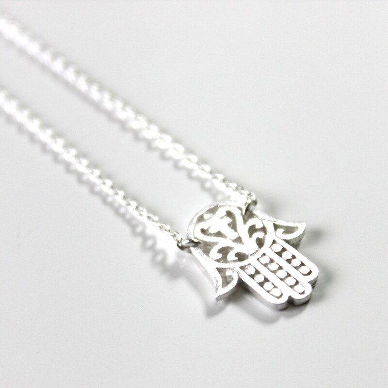 Sterling Silver Hamsa Protection Necklace