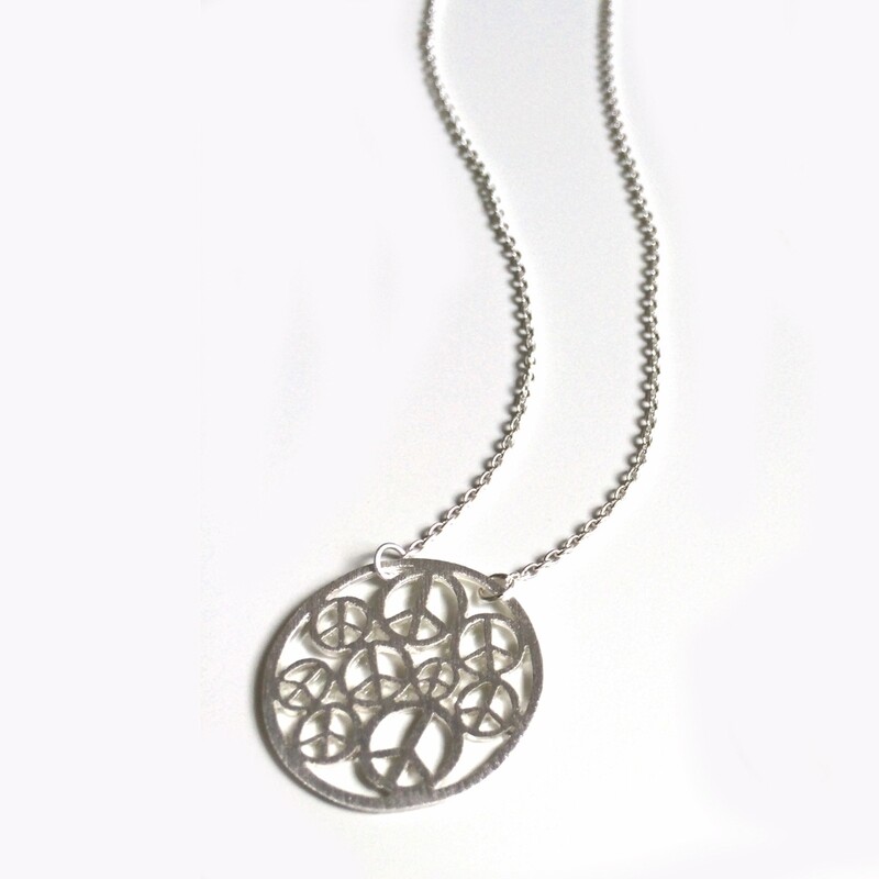 Sterling Silver Peace Circle Necklace