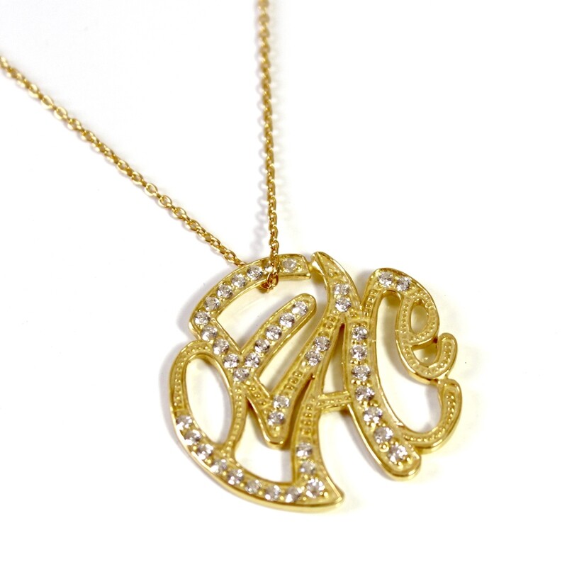 Vermeil Peace Typography Necklace