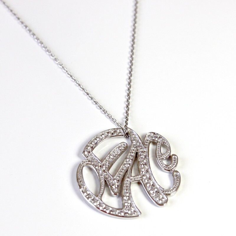 Sterling Silver Peace Typography Necklace