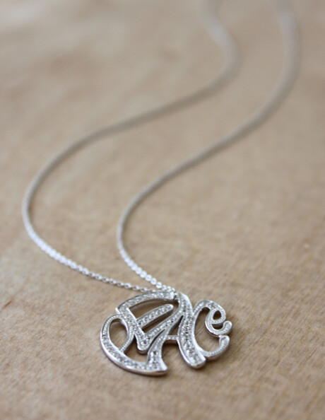 Sterling Silver Peace Typography Necklace