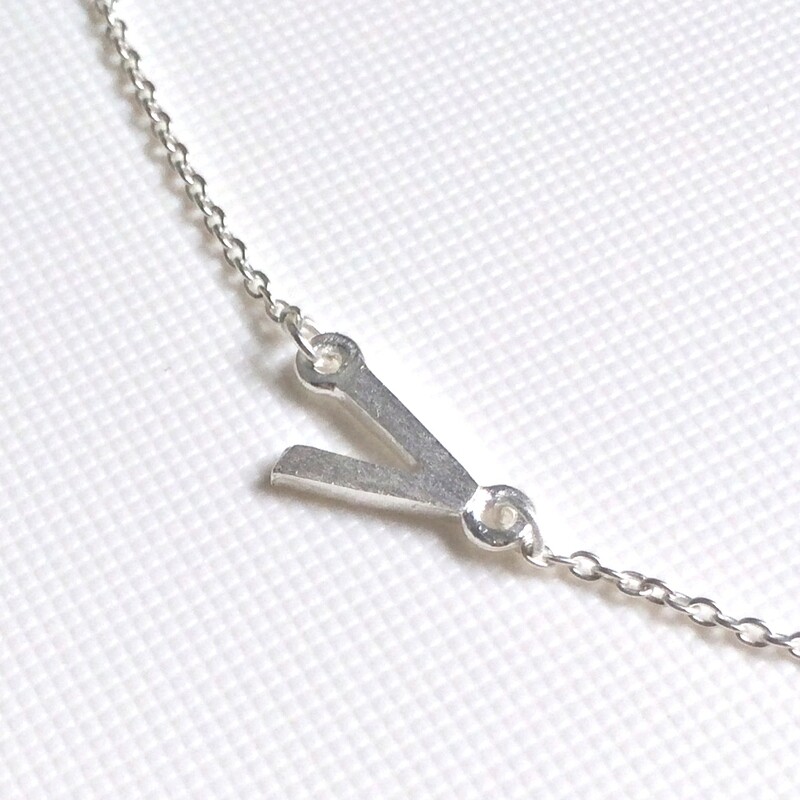 Sterling Silver “V” Is For Vegan Necklace