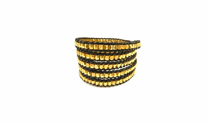 Black &amp; Gold Wrap Bracelet