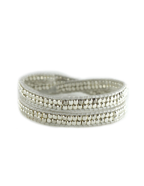 White Double Wrap Bracelet
