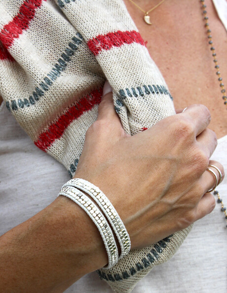 White Double Wrap Bracelet