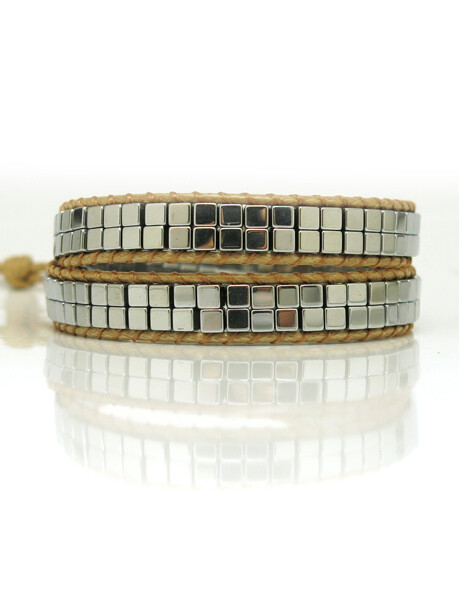 Hematite Vegan Wrap Bracelet