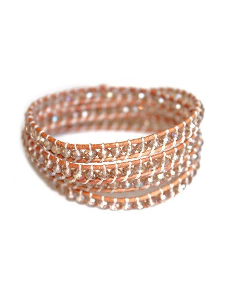 Iridescent Crystal Bead Wrap Bracelet