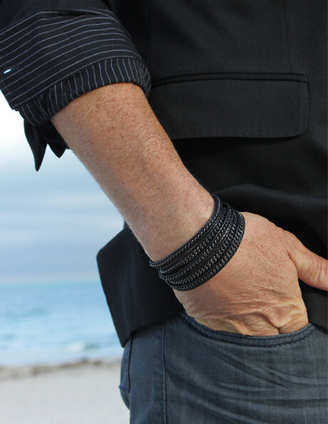 Men's Shadow Gunmetal Wrap Bracelet