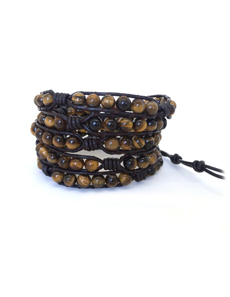 Men&#39;s Eye of The Tiger Wrap Bracelet