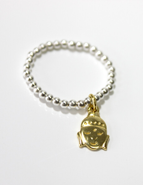 Vermeil &amp; Sterling Silver Buddha Stretch Ring