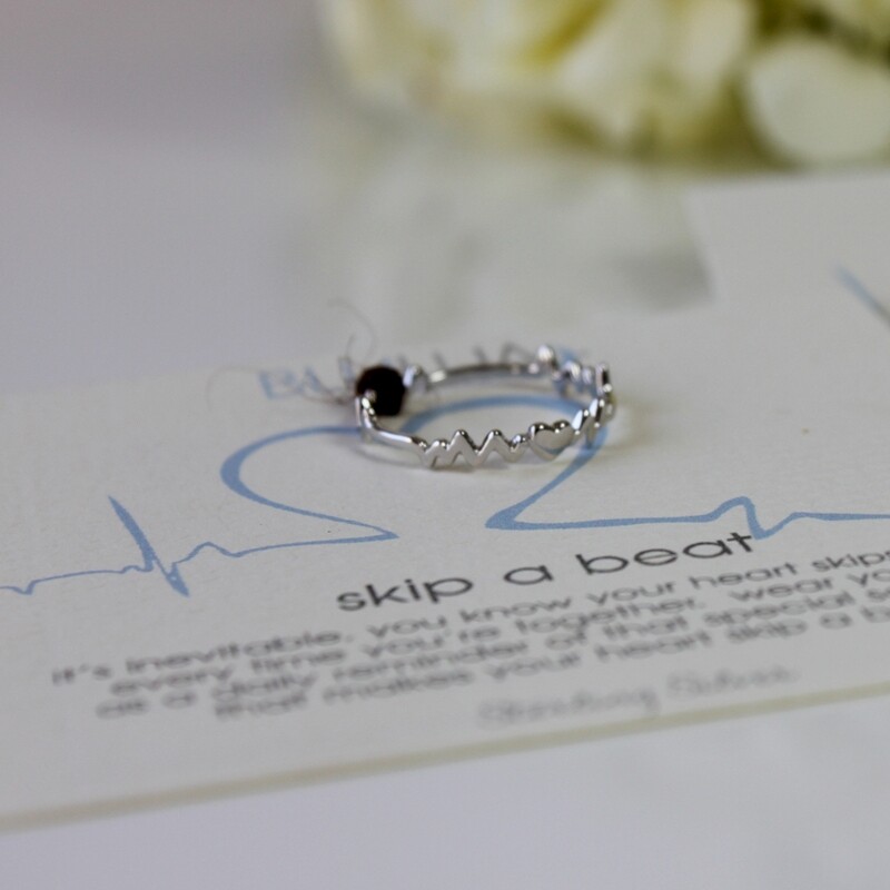 Sterling Silver Heart Beat Ring Size 7
