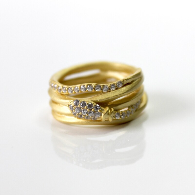 Vermeil Serpent Coil Ring Size 6