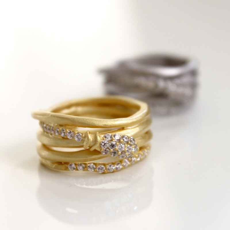 Vermeil Serpent Coil Ring Size 6