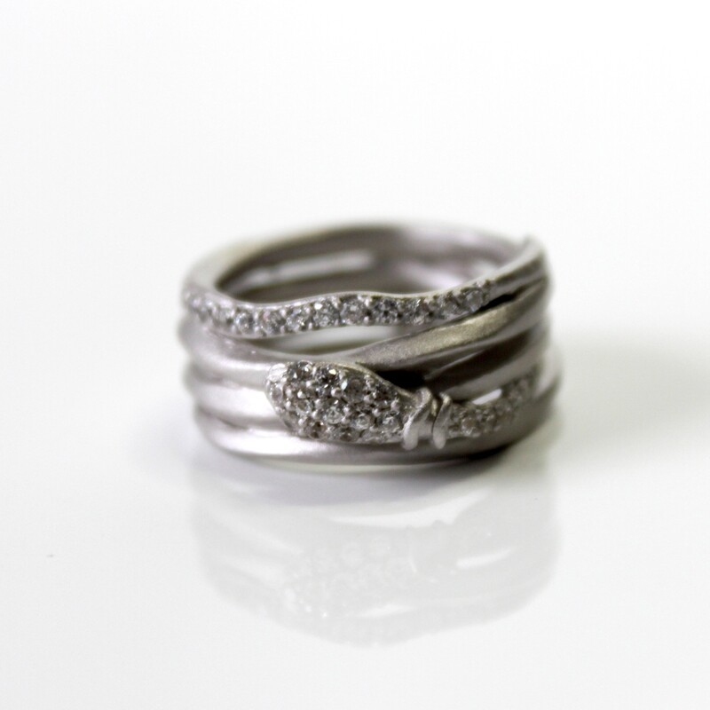 Sterling Silver Serpent Coil Ring Size 6