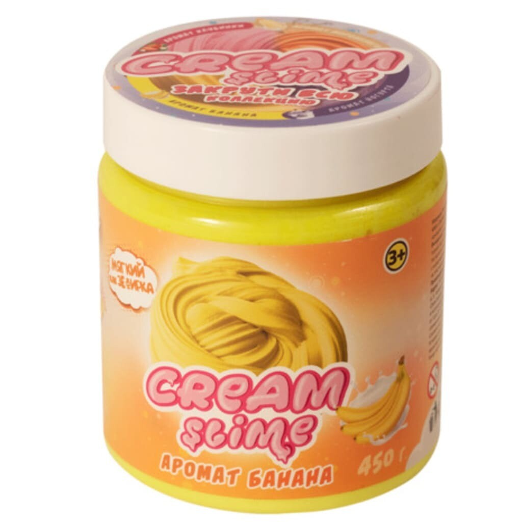 Cream-Slime (Флаффи) с ароматом банана, 450 г