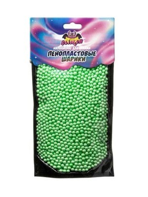 Наполнение для слайма "Пенопластовые шарики" 4 мм Зеленый, пастель ТМ "Slimer"