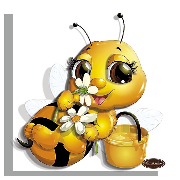 Папертоль РТ150323 "Пчелка с цветами" 12*12см.