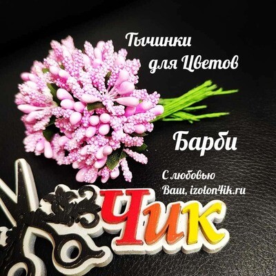 Тычинки для цветов на зеленой ножке БАРБИ (пучок 10 шт)