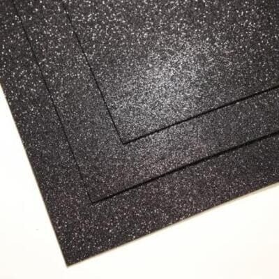 Фоамиран глиттерный 60х70 см толщина 1,5 мм (Черный)