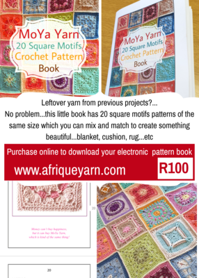 MoYa Yarn 20 Square Motifs Crochet Pattern Ebook
