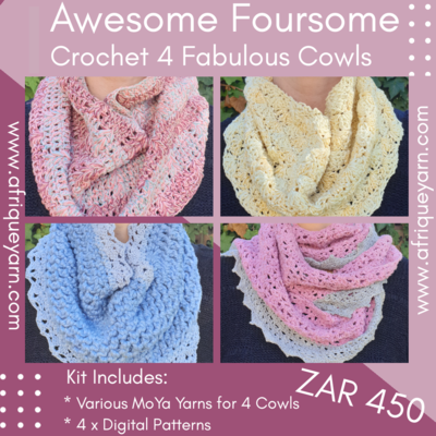 Awesome Foursome Crochet Cowl Patterns