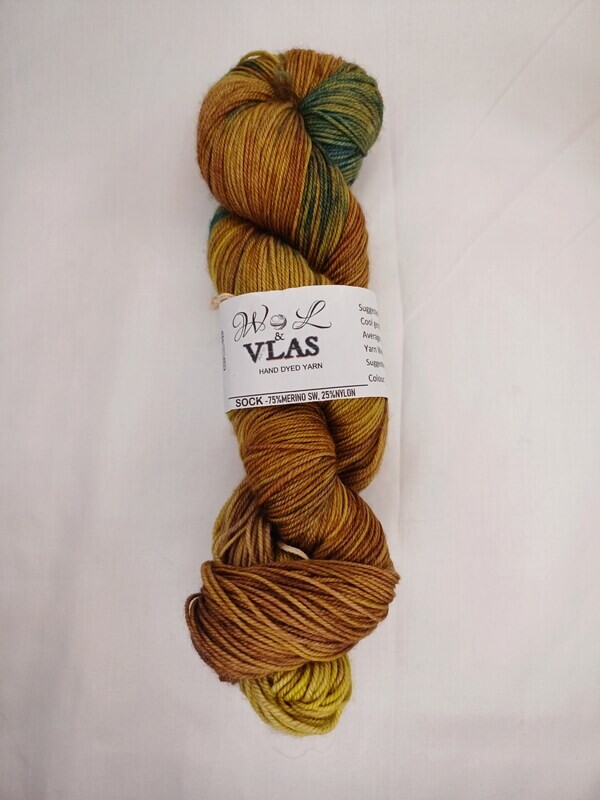 Wol en Vlas - Merino Sock yarn - Autumn Leaf