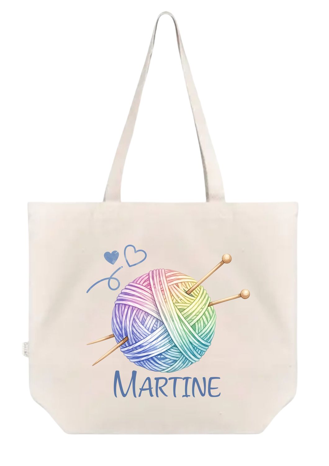 Rainbow Yarn Personalised Cotton Canvas Tote Bag