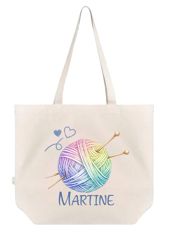 Rainbow Yarn Personalised Cotton Canvas Tote Bag