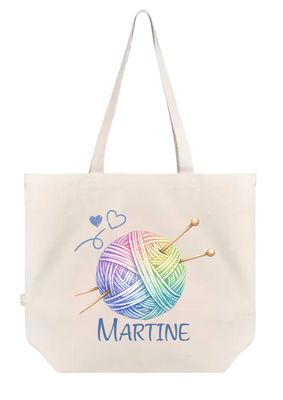 Rainbow Yarn Personalised Cotton Canvas Tote Bag