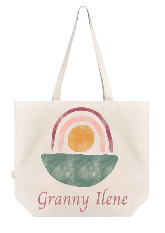 Sunrise Meadow Personalised Cotton Canvas Tote Bag