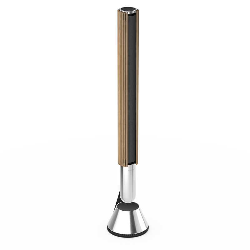 Beolab 28 in silver und oak abdeckung