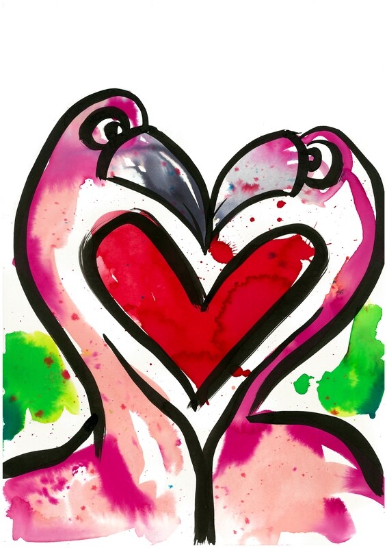 Love Flamingos - AAaRGh Art Collectie