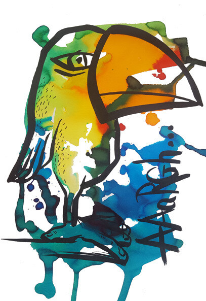 The toucan thinker - AAaRGh Art Collectie