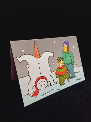 Kerstkaart handenstand