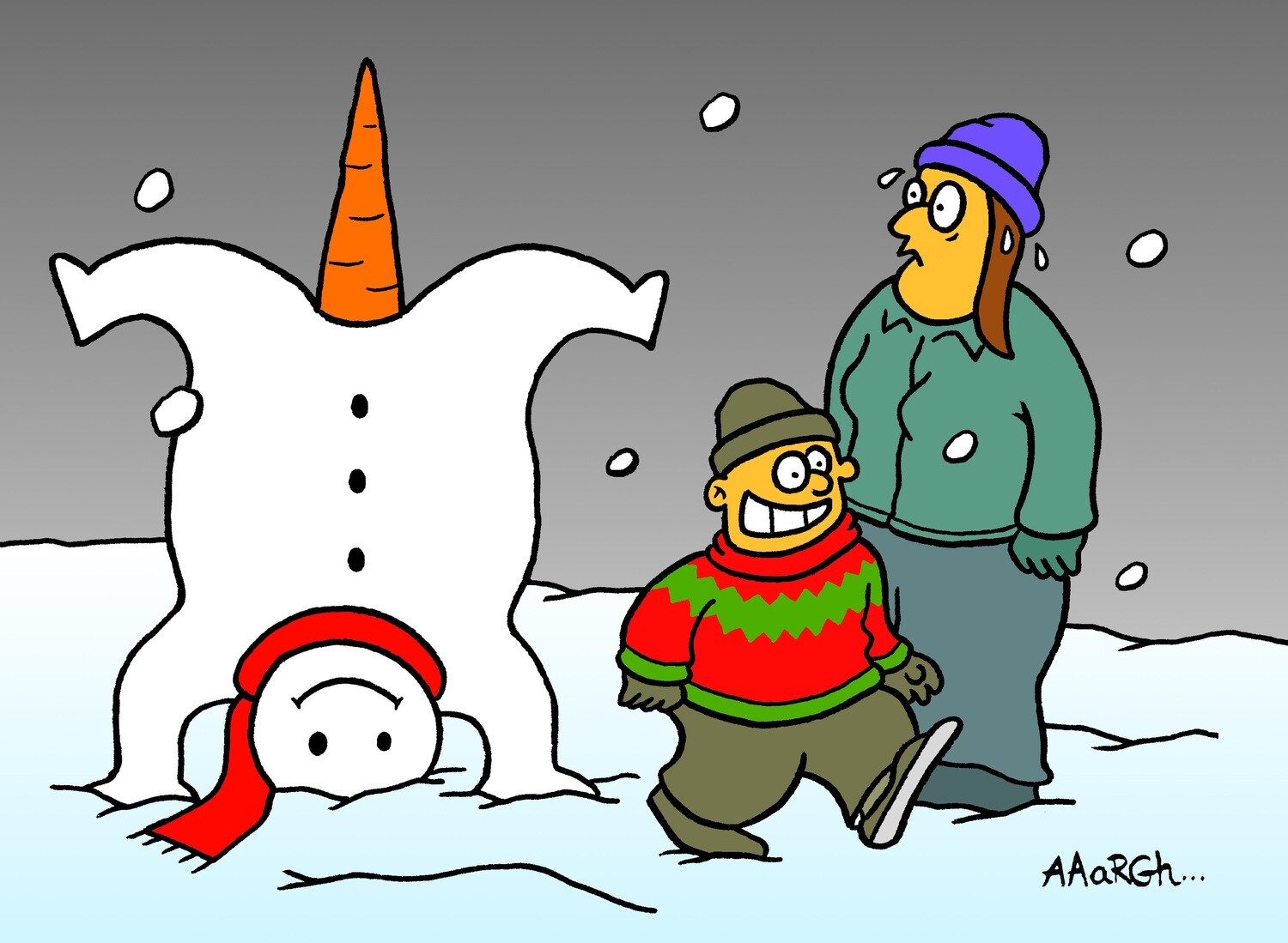Kerstkaart handenstand