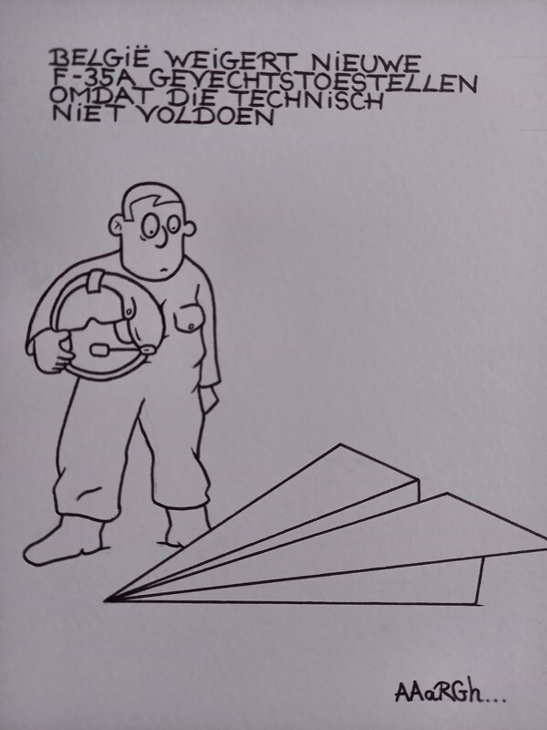 Originele cartoon: Belgische gevechtstoestellen