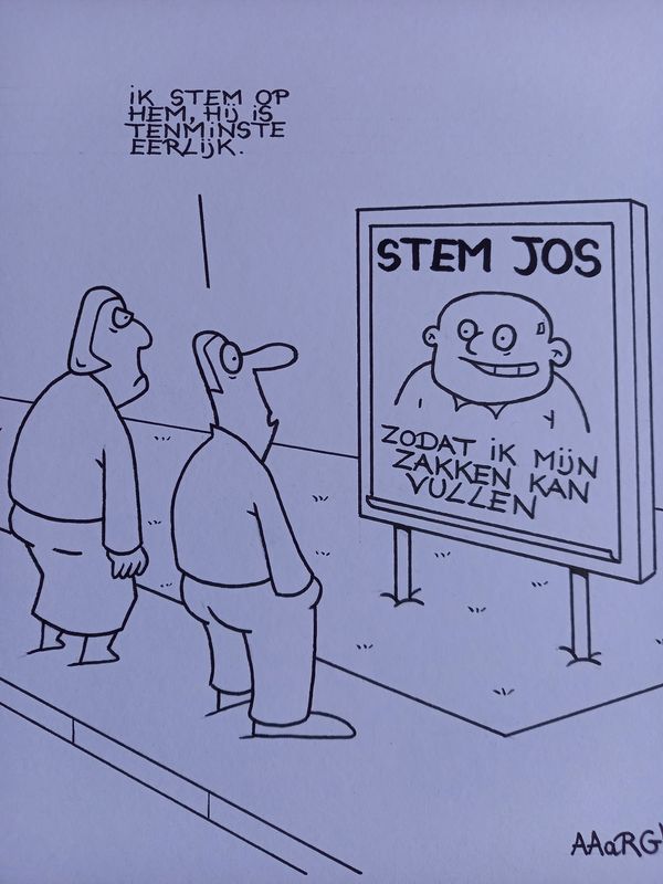 Originele cartoon uit 'Waan': Stem Jos