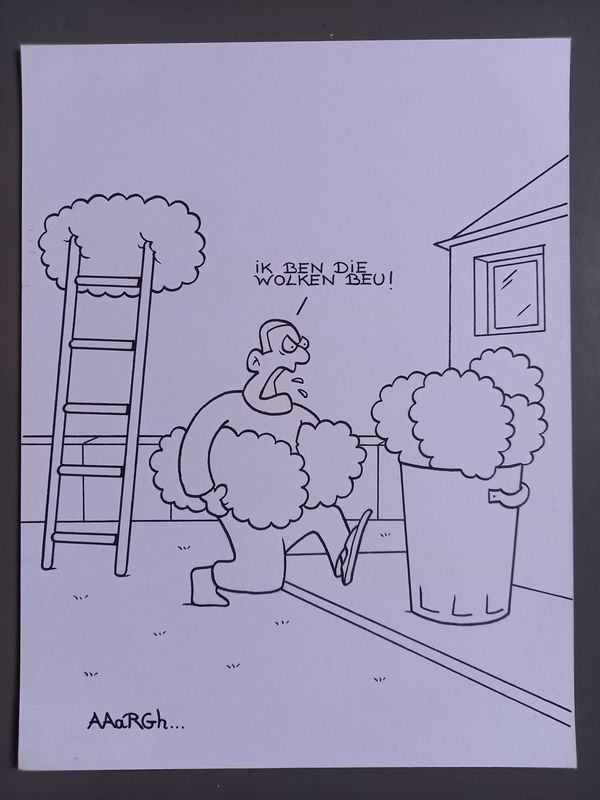 Originele cartoon uit 'Waan': Wolken