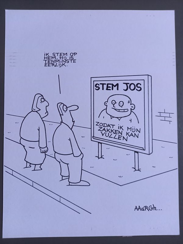 Originele cartoon uit 'Waan': Stem Jos