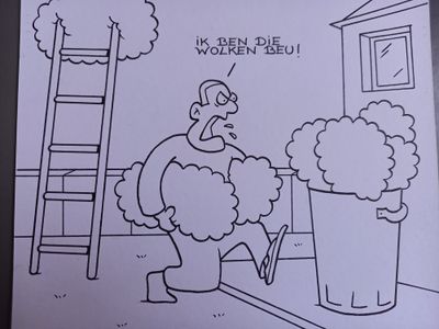 Originele cartoon uit 'Waan': Wolken