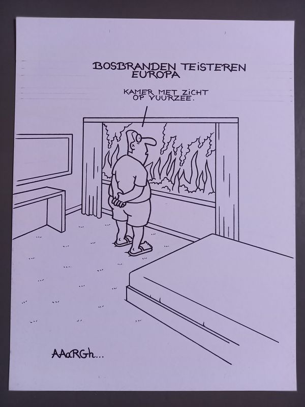 Originele cartoon uit &#39;Waan&#39;: Bosbranden