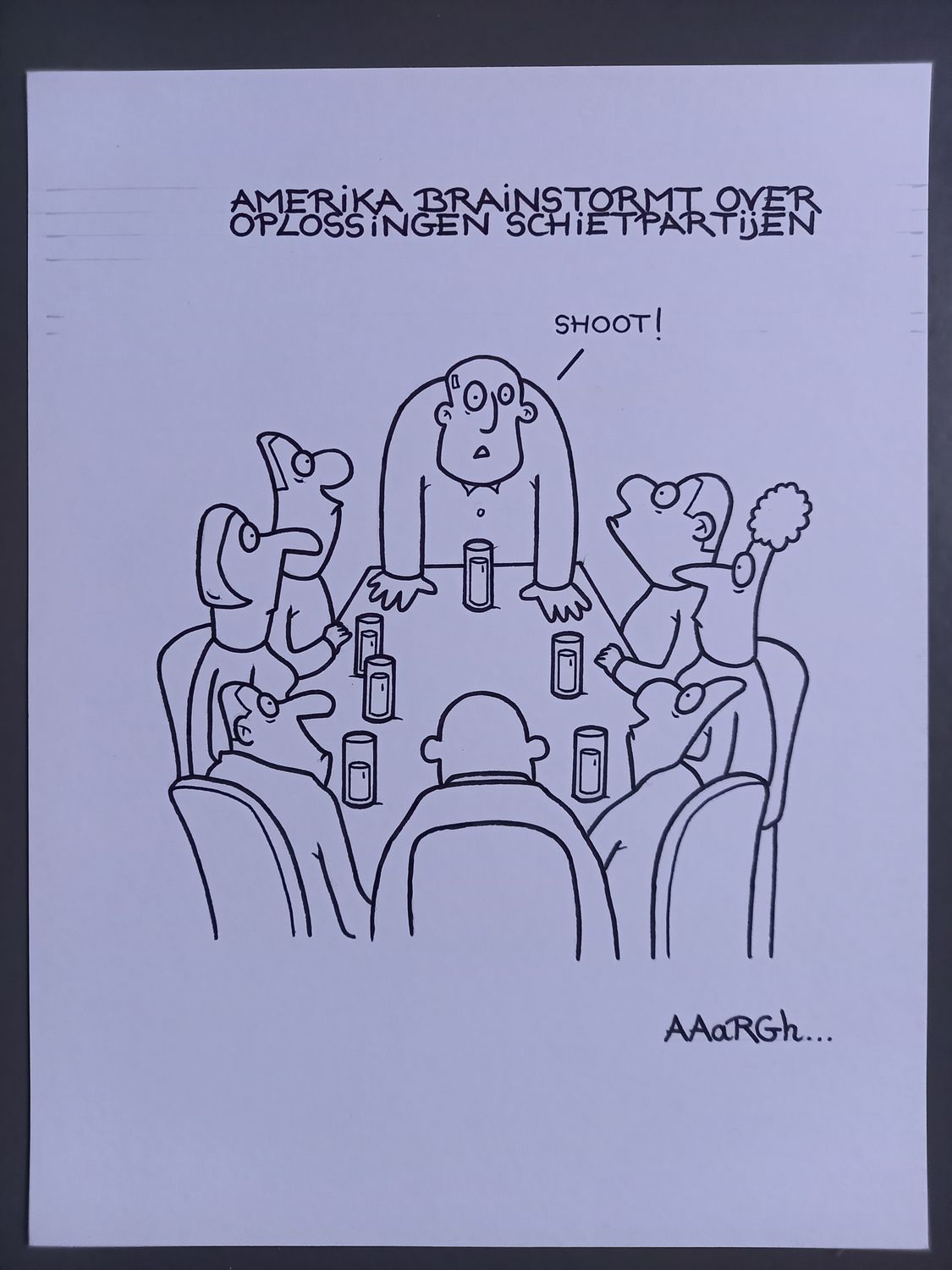 Originele cartoon uit &#39;Waan&#39;: Schietpartijen