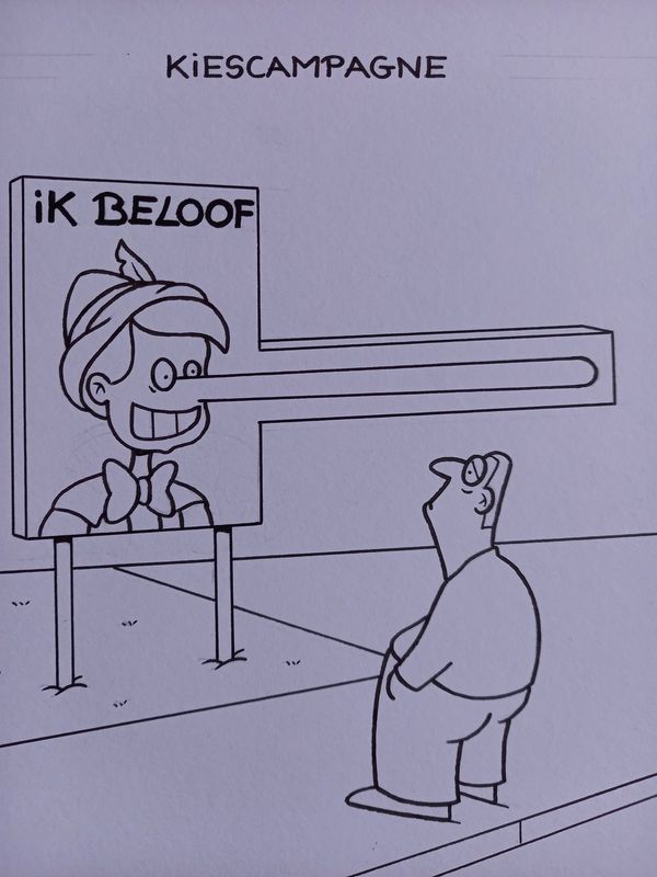 Originele cartoon uit 'Waan': Pinokkio